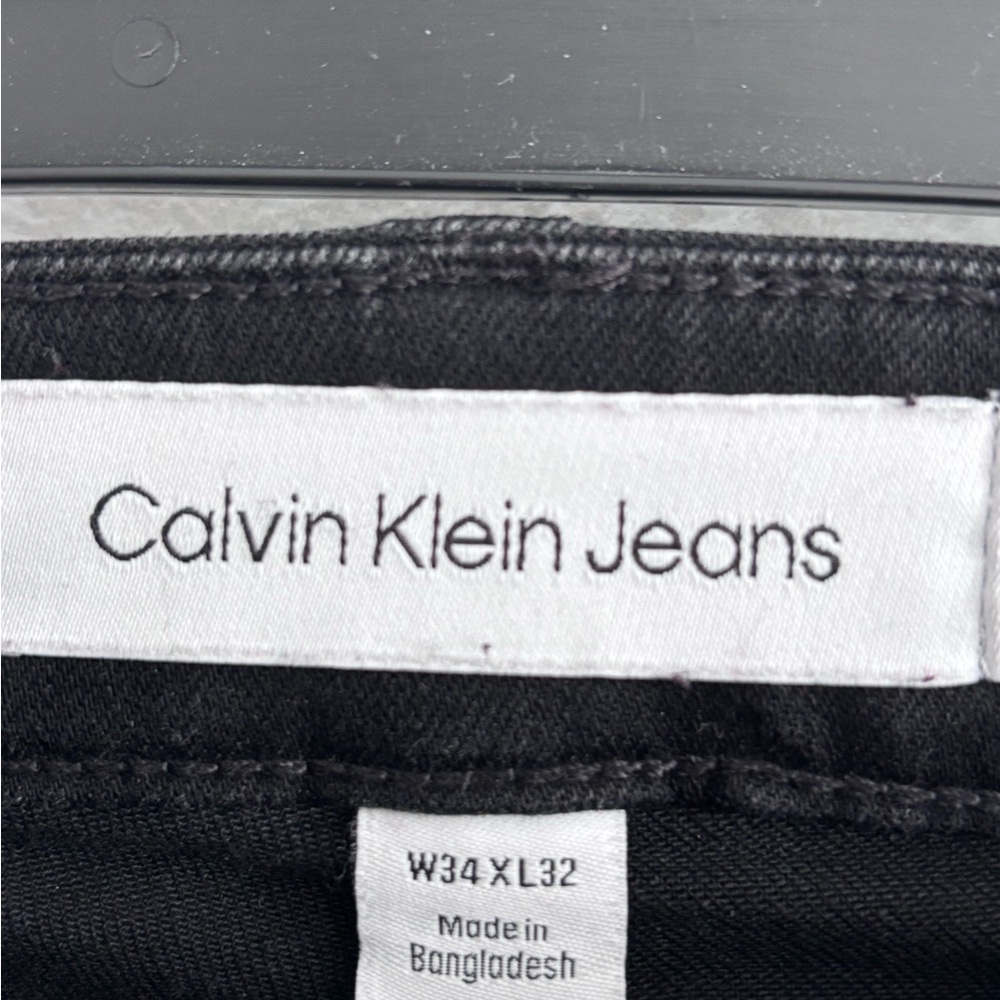 Calvin Klein Men's Skinny Stretch Jeans in Black W34 X L32 - Picture 8 of 8